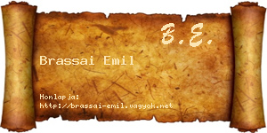 Brassai Emil névjegykártya